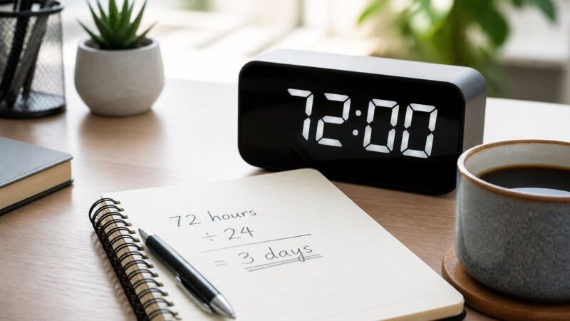 72 Horas São Quantos Dias: Entenda e Converta Horas em Dias